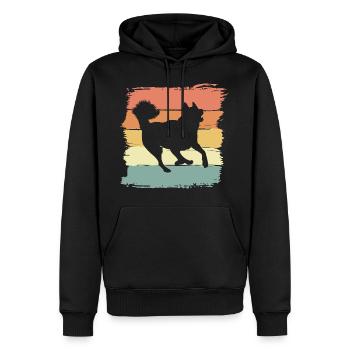 Husky rétro chien vintage - Sweat à capuche Premium bio Homme - noir - Devant - Nico (187cm)