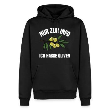 Ich hasse Oliven - Männer Premium Bio Hoodie - Schwarz - Vorne - Nico (187cm)
