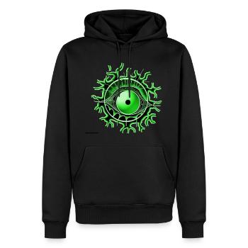 Vert œil - Sweat à capuche Premium bio Homme - noir - Devant - Nico (187cm)