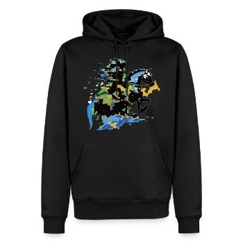 Rider Horse colorful - Men’s Premium Organic Hoodie - black - Front - Nico (187cm)
