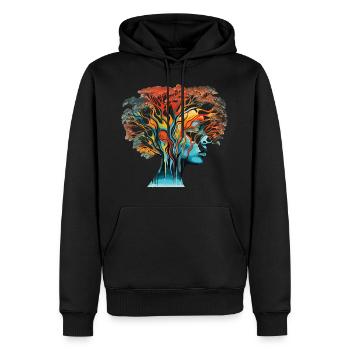 Illusion d’optique Head-Tree - Sweat à capuche Premium bio Homme - noir - Devant - Nico (187cm)