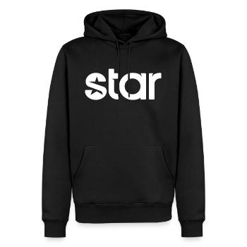 Star - Stern - Männer Premium Bio Hoodie - Schwarz - Vorne - Nico (187cm)