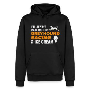 Greyhound Racing Eiscreme Hund Haustier Rennen Tier - Männer Premium Bio Hoodie - Schwarz - Vorne - Nico (187cm)