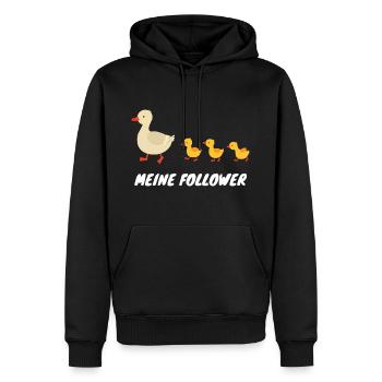 Meine Follower Lustige Enten - Männer Premium Bio Hoodie - Schwarz - Vorne - Nico (187cm)