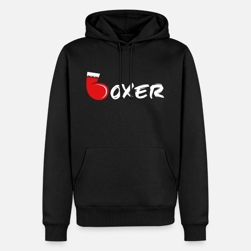 Boxer - Männer Premium Bio Hoodie - Schwarz