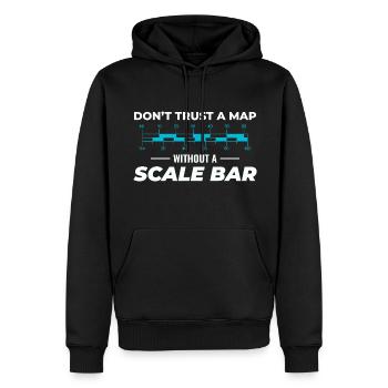 Karte Maßstab Balken GIS Kartografie Geograph Daten - Männer Premium Bio Hoodie - Schwarz - Vorne - Nico (187cm)