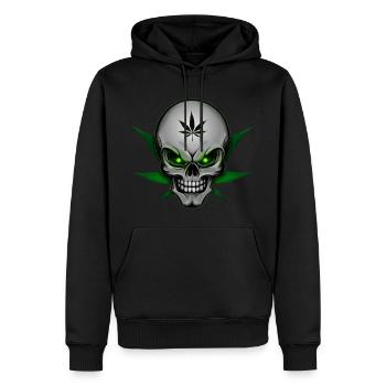 Chanvre Crâne 003 - Sweat à capuche Premium bio Homme - noir - Devant - Nico (187cm)