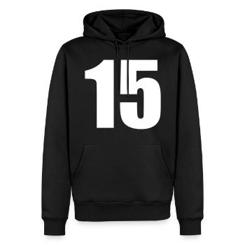 15 - Men’s Premium Organic Hoodie - black - Front - Nico (187cm)