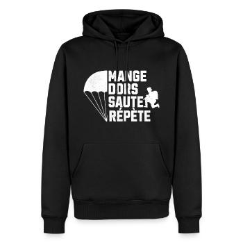 Mange Dors Saute Répète...(VB) - Sweat à capuche Premium bio Homme - noir - Devant - Nico (187cm)