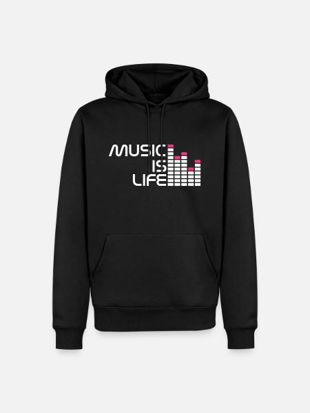 music is life equalizer r NL - Mannen Premium Bio hoodie - zwart