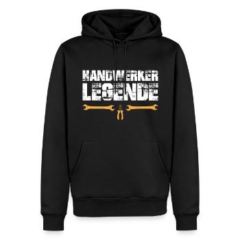 Handwerker Legende - Männer Premium Bio Hoodie - Schwarz - Vorne - Nico (187cm)