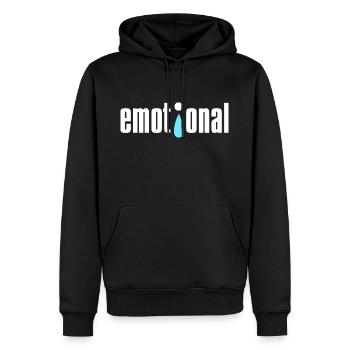 Emotional - Männer Premium Bio Hoodie - Schwarz - Vorne - Nico (187cm)