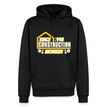 Bauarbeiter seit 1993 - Männer Premium Bio Hoodie - Schwarz - Vorne - Nico (187cm)