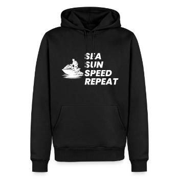 Jet ski Aventure en mer Vitesse Sports nautiques Plaisir - Sweat à capuche Premium bio Homme - noir - Devant - Nico (187cm)