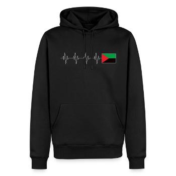 Drapeau Martinique Coeur - Sweat à capuche Premium bio Homme - noir - Devant - Nico (187cm)