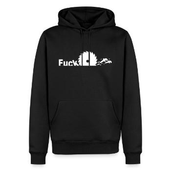 Va te faire foutre - Sweat à capuche Premium bio Homme - noir - Devant - Nico (187cm)
