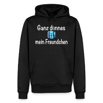 Ganz dünnes Eis mein Freundchen! - Männer Premium Bio Hoodie - Schwarz - Vorne - Nico (187cm)