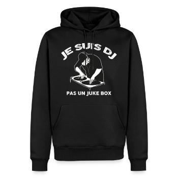 Je suis dj pas un juke box - Sweat à capuche Premium bio Homme - noir - Devant - Nico (187cm)