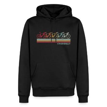 Cycologist - Radsport Fixie Shirt - Männer Premium Bio Hoodie - Schwarz - Vorne - Nico (187cm)