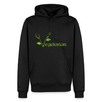 Proud To Be A Vegetarian - Men’s Premium Organic Hoodie - black - Front - Nico (187cm)