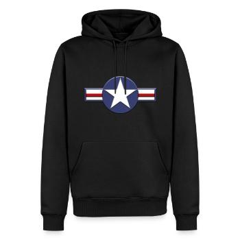 US ARMY AVIATION SYMBOL Relief - Männer Premium Bio Hoodie - Schwarz - Vorne - Nico (187cm)