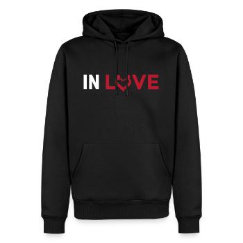 In Love - Being in Love - Men’s Premium Organic Hoodie - black - Front - Nico (187cm)