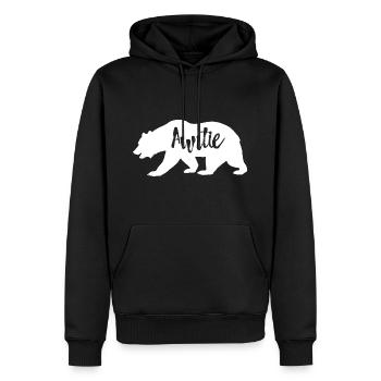 Auntie Bear - Men’s Premium Organic Hoodie - black - Front - Nico (187cm)