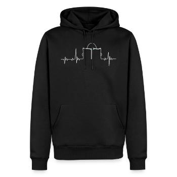 Lire pouls pouls pouls - Sweat à capuche Premium bio Homme - noir - Devant - Nico (187cm)