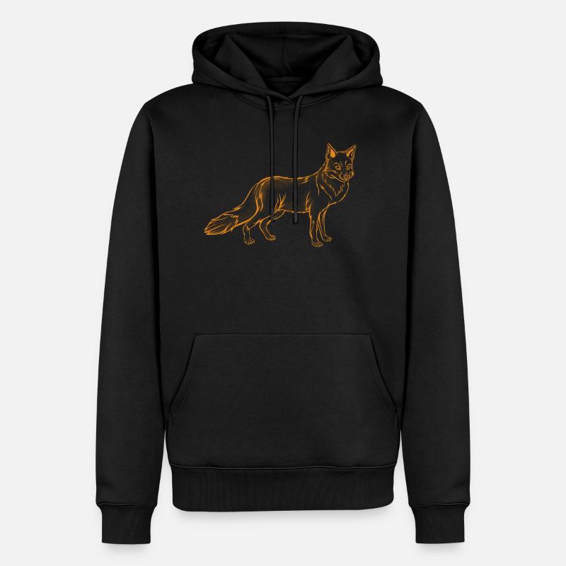 Fuchs - Männer Premium Bio Hoodie - Schwarz