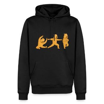 Capybara Yoga Exercises - Men’s Premium Organic Hoodie - black - Front - Nico (187cm)
