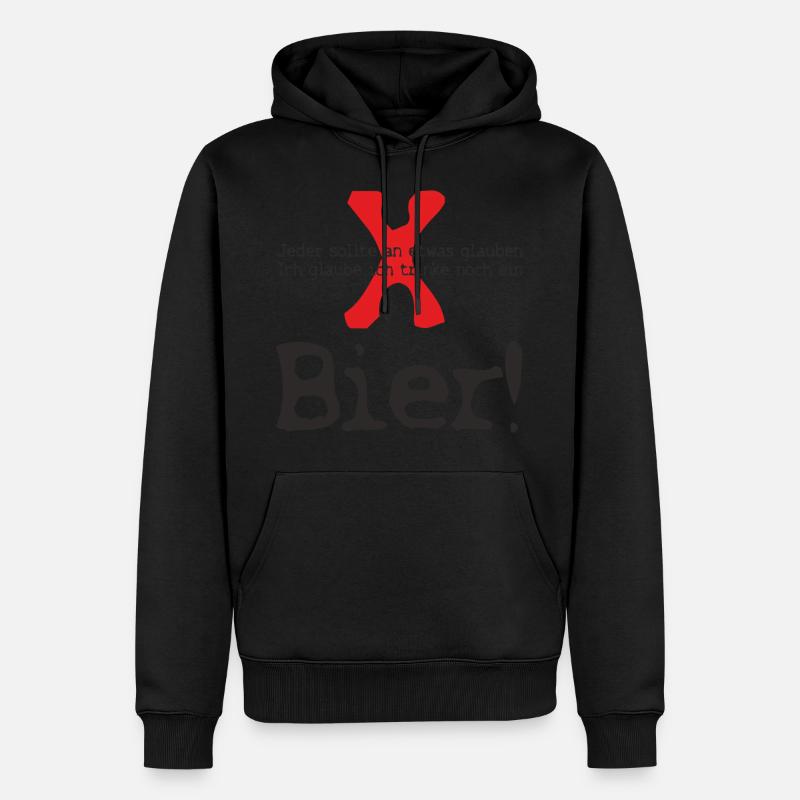 Saufen Kiffen Design 4971 - Männer Premium Bio Hoodie - Schwarz