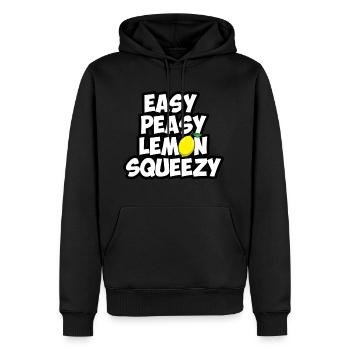 peasy facile squeezy de citron - Sweat à capuche Premium bio Homme - noir - Devant - Nico (187cm)