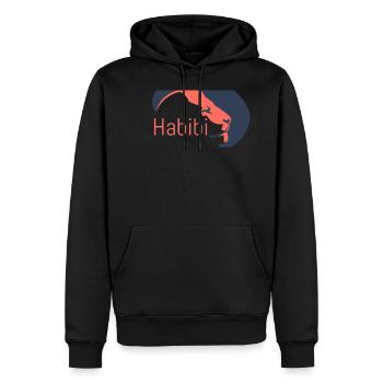 Habibi - Männer Premium Bio Hoodie - Schwarz - Vorne - Nico (187cm)