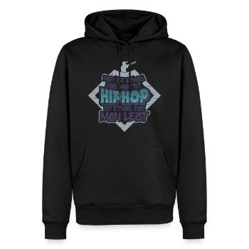 Hip Hop ist etwas das man lebt! - Männer Premium Bio Hoodie - Schwarz - Vorne - Nico (187cm)