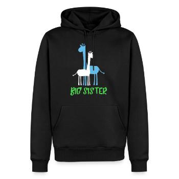 grande soeur - Sweat à capuche Premium bio Homme - noir - Devant - Nico (187cm)