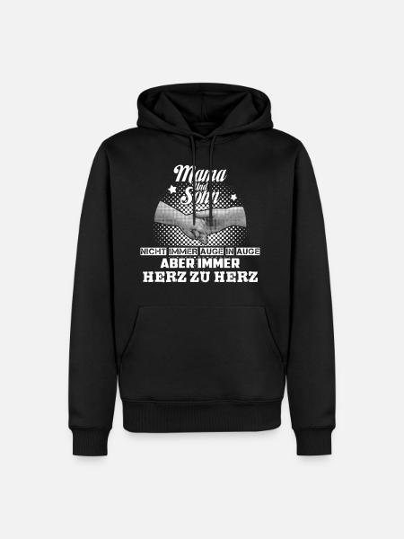 Mama und Sohn - Männer Premium Bio Hoodie - Schwarz