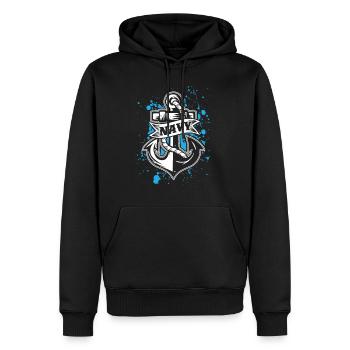 Anciens combattants! Anciens combattants! US Navy! Etats-Unis! - Sweat à capuche Premium bio Homme - noir - Devant - Nico (187cm)
