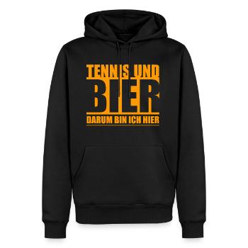 Tennis und Bier - Männer Premium Bio Hoodie - Schwarz - Vorne - Nico (187cm)
