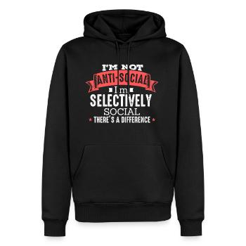 Je ne suis pas anti-social - Sweat à capuche Premium bio Homme - noir - Devant - Nico (187cm)