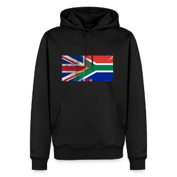 British South African Half South Africa Half UK Fl - Men’s Premium Organic Hoodie - black - Front - Nico (187cm)