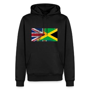 British Jamaican Half Jamaica Half UK Flag - Men’s Premium Organic Hoodie - black - Front - Nico (187cm)