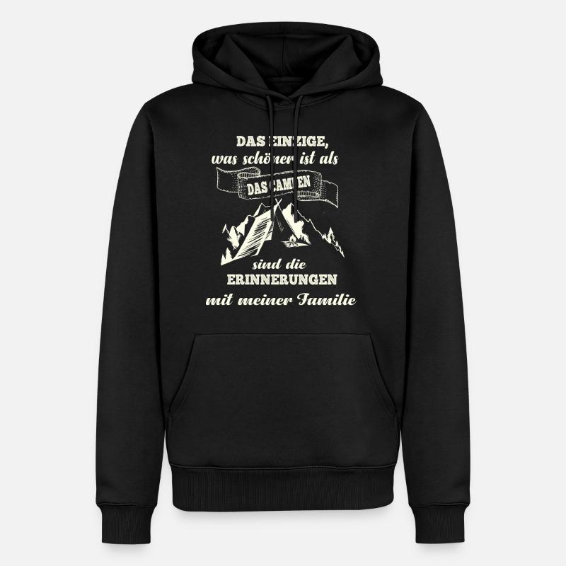 Camping - Männer Premium Bio Hoodie - Schwarz