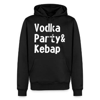 Vodka Party und Kebap - Männer Premium Bio Hoodie - Schwarz - Vorne - Nico (187cm)