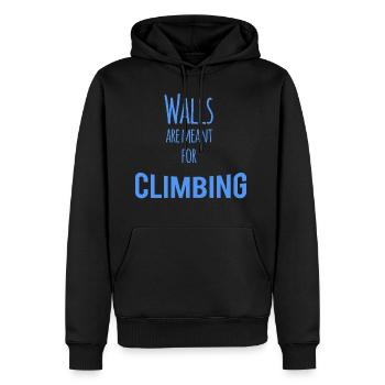 Walls are Meant for Climbing - Men’s Premium Organic Hoodie - black - Front - Nico (187cm)