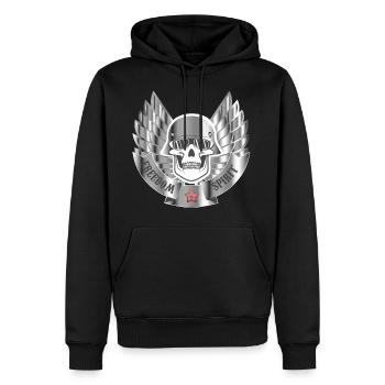 biker - Men’s Premium Organic Hoodie - black - Front - Nico (187cm)