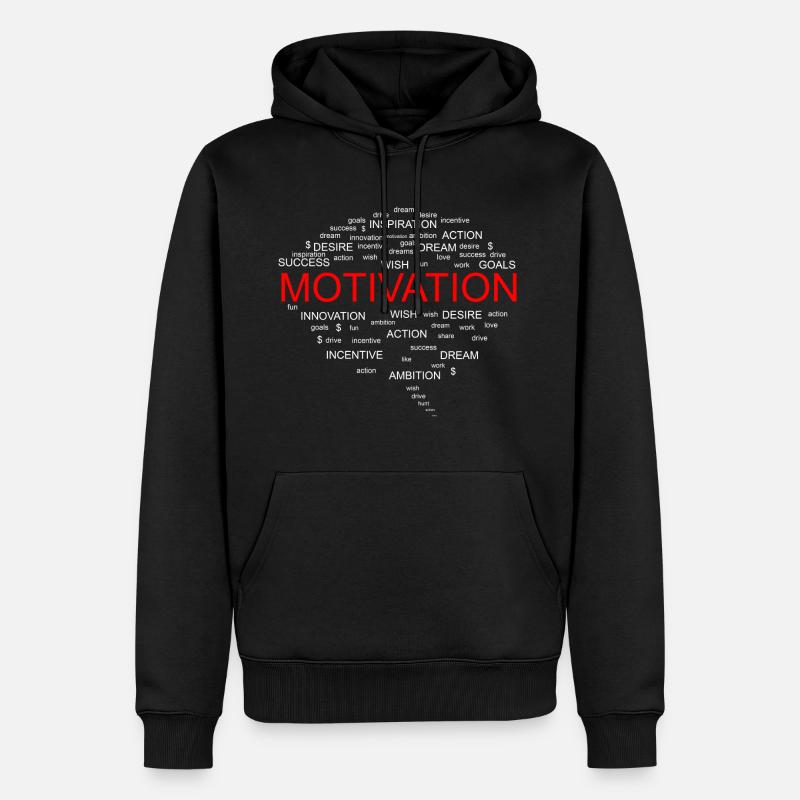 Motivation weiß - Männer Premium Bio Hoodie - Schwarz