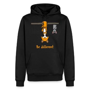 Renard chauves-souris Be Different amoureux des animaux - Sweat à capuche Premium bio Homme - noir - Devant - Nico (187cm)