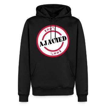 Ajaciet - Männer Premium Bio Hoodie - Schwarz - Vorne - Nico (187cm)