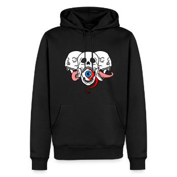 Tri-crâne - Sweat à capuche Premium bio Homme - noir - Devant - Nico (187cm)