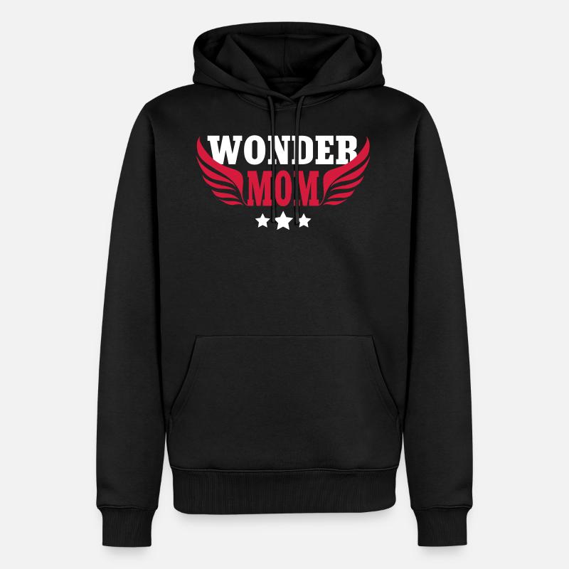 Wonder mom - mutter - Männer Premium Bio Hoodie - Schwarz